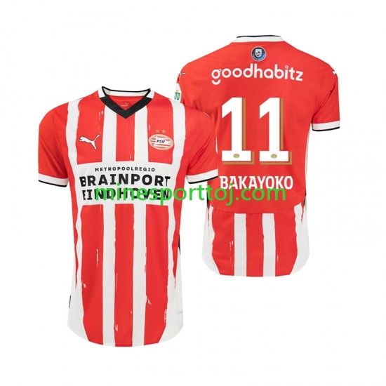 PSV Eindhoven Johan Bakayoko 11 Herre Hjemmebane Fodboldtrøje 2024-2025 Lange Ærmer