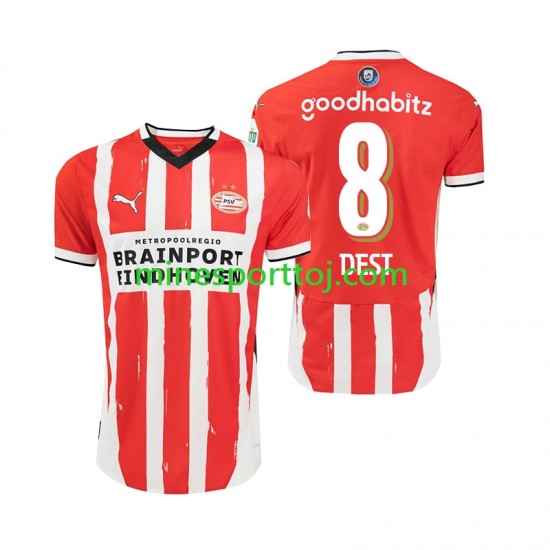 PSV Eindhoven Sergino Dest 8 Herre Hjemmebane Fodboldtrøje 2024-2025 Lange Ærmer