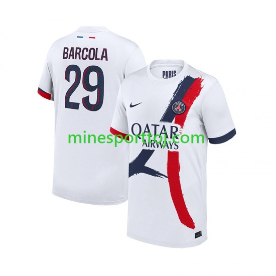 Paris Saint-Germain Bradley Barcola 29 Herre Udebane Fodboldtrøje 2024-2025 Lange Ærmer