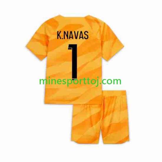 Paris Saint-Germain Målmand K.NAVAS 1 Børne Udebane Fodboldtrøje 2023-2024 Lange Ærmer