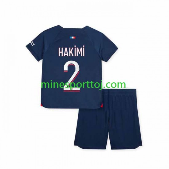 Paris Saint-Germain Hakimi 2 Børne Hjemmebane Fodboldtrøje 2023-2024 Lange Ærmer