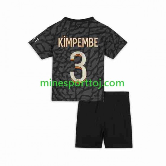 Paris Saint-Germain Kimpembe 3 Børne Tredje Fodboldtrøje 2023-2024 Lange Ærmer