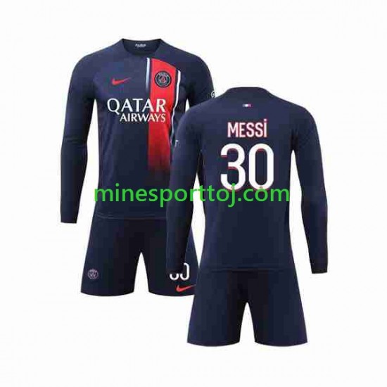 Paris Saint-Germain Lionel Messi 30 Børne Hjemmebane Fodboldtrøje 2023-2024 med Korte Ærmer