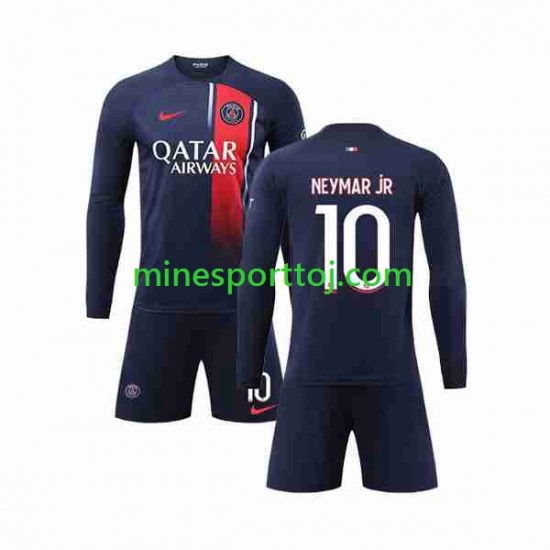 Paris Saint-Germain Neymar Jr 10 Børne Hjemmebane Fodboldtrøje 2023-2024 med Korte Ærmer