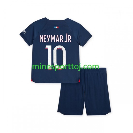 Paris Saint-Germain Neymar Jr 10 Børne Hjemmebane Fodboldtrøje 2023-2024 Lange Ærmer
