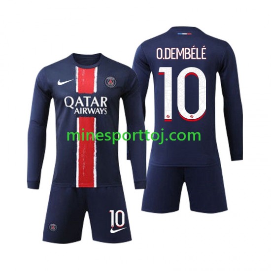Paris Saint-Germain O Dembele 10 Børne Hjemmebane Fodboldtrøje 2024-2025 med Korte Ærmer