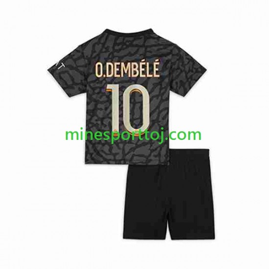 Paris Saint-Germain O.Dembele 10 Børne Tredje Fodboldtrøje 2023-2024 Lange Ærmer