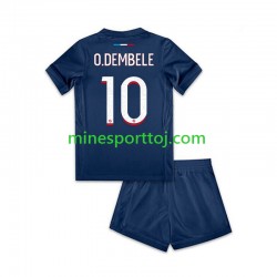 Paris Saint-Germain Ousmane Dembele 10 Børne Hjemmebane Fodboldtrøje 2024-2025 Lange Ærmer