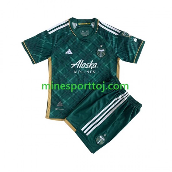 Portland Timbers 2023 Børne Hjemmebane Fodboldtrøje Lange Ærmer
