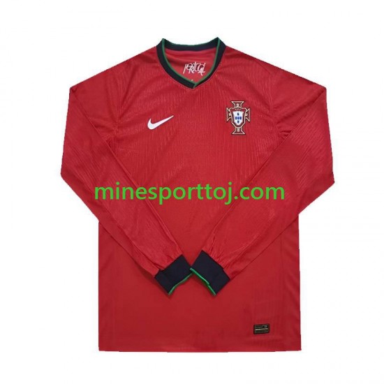 Portugal Euro 2024 Herre Hjemmebane Rød Fodboldtrøje med Korte Ærmer