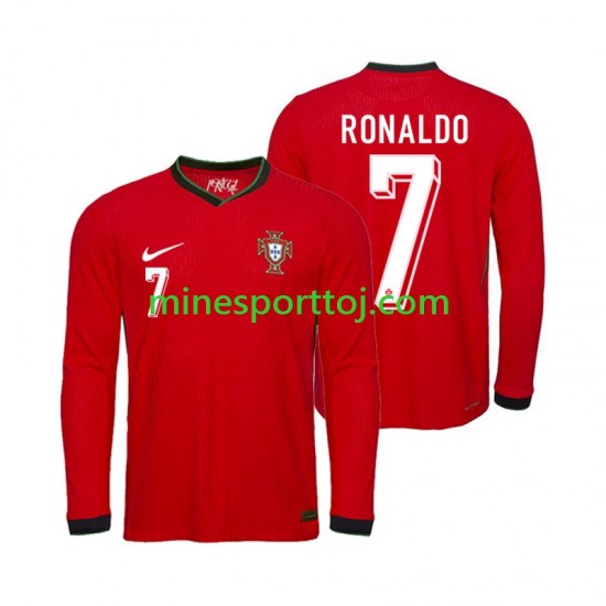 Portugal Ronaldo 7 Euro 2024 Herre Hjemmebane Fodboldtrøje med Korte Ærmer Portugal Ronaldo 7 Euro 2024 Herre Hjemmebane Fodboldtrøje med Korte Ærmer