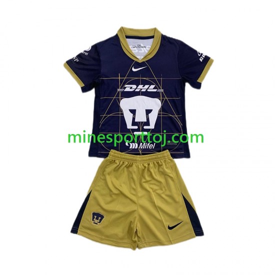 Pumas UNAM Børne Udebane Fodboldtrøje 2024-2025 Lange Ærmer