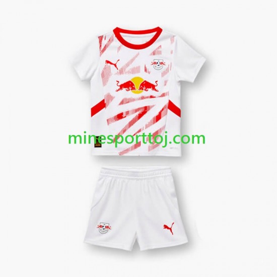 RB Leipzig Børne Hjemmebane Fodboldtrøje 2024-2025 Lange Ærmer