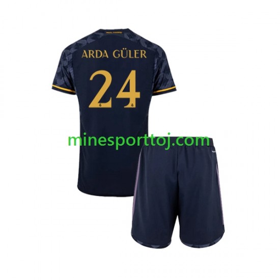 Real Madrid Arda Guler 24 Børne Udebane Fodboldtrøje 2023-2024 Lange Ærmer