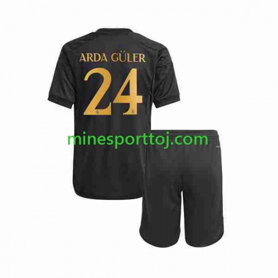 Real Madrid Arda Guler 24 Børne Tredje Fodboldtrøje 2023-2024 Lange Ærmer