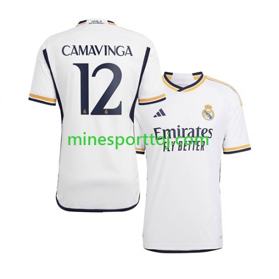 Real Madrid Camavinga 12 Herre Hjemmebane Fodboldtrøje 2023-2024 Lange Ærmer