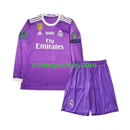 Real Madrid 2016 Børne Retro Udebane Fodboldtrøje med Korte Ærmer