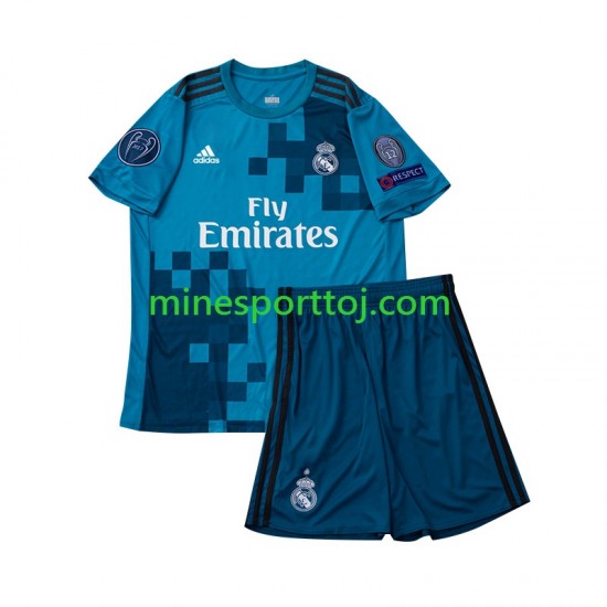 Real Madrid 2017 Børne Retro Tredje Fodboldtrøje Lange Ærmer
