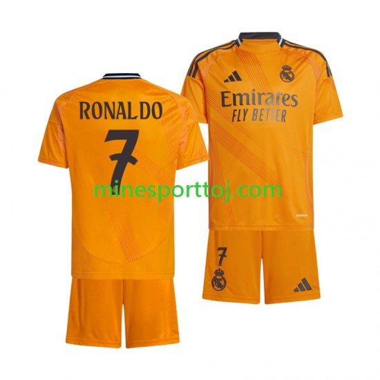 Real Madrid Cristiano Ronaldo 7 Børne Udebane Fodboldtrøje 2024-2025 Lange Ærmer