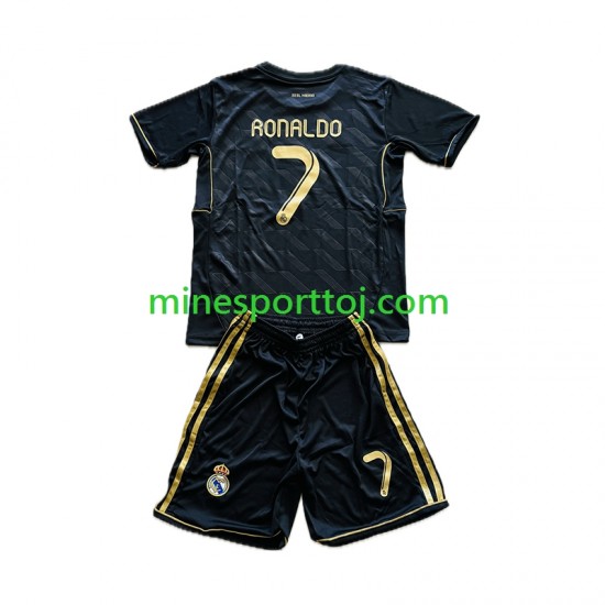 Real Madrid Cristiano Ronaldo 7 2011-2012 Børne Retro Udebane Fodboldtrøje Lange Ærmer