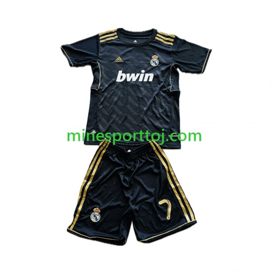 Real Madrid Cristiano Ronaldo 7 2011-2012 Børne Retro Udebane Fodboldtrøje Lange Ærmer