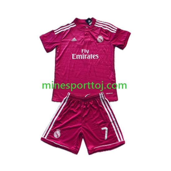 Real Madrid Cristiano Ronaldo 7 2014-2015 Børne Retro Udebane Fodboldtrøje Lange Ærmer