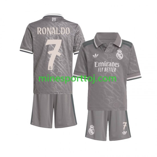Real Madrid Cristiano Ronaldo 7 Børne Tredje Fodboldtrøje 2024-2025 Lange Ærmer
