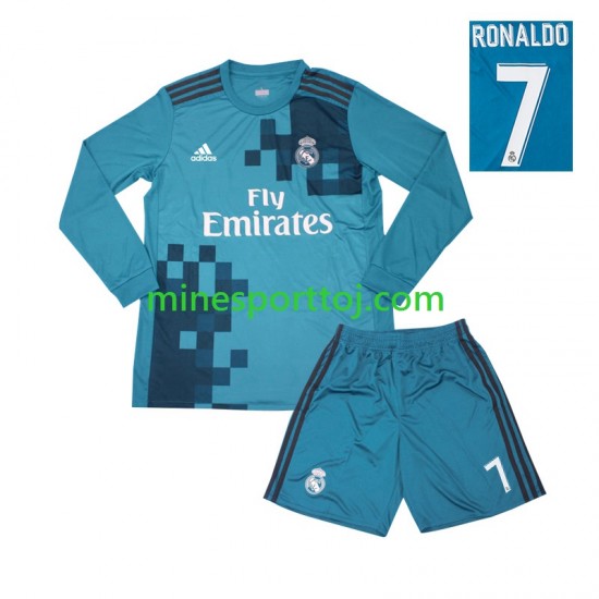 Real Madrid Cristiano Ronaldo 7 2017 Børne Retro Tredje Fodboldtrøje med Korte Ærmer