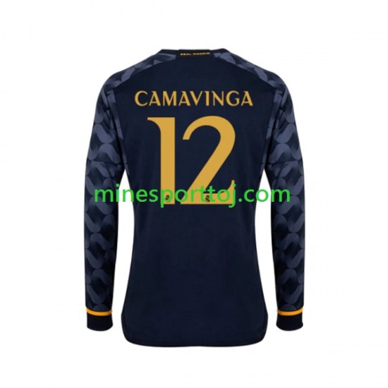 Real Madrid EDUARDO CAMAVINGA 12 Herre Udebane Fodboldtrøje 2023-2024 med Korte Ærmer