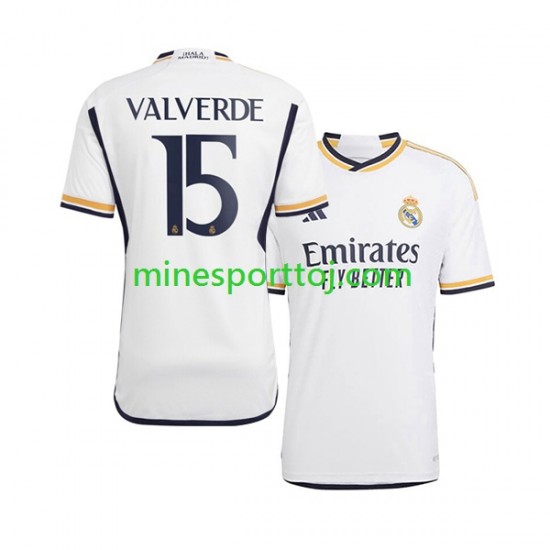 Real Madrid Federico Valverde 15 Herre Hjemmebane Fodboldtrøje 2023-2024 Lange Ærmer