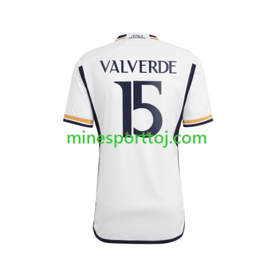 Real Madrid Federico Valverde 15 Herre Hjemmebane Fodboldtrøje 2023-2024 Lange Ærmer
