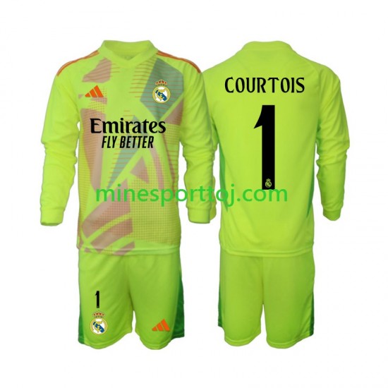 Real Madrid Målmand COURTOIS 1 Børne Fjerde Fodboldtrøje 2024-2025 med Korte Ærmer