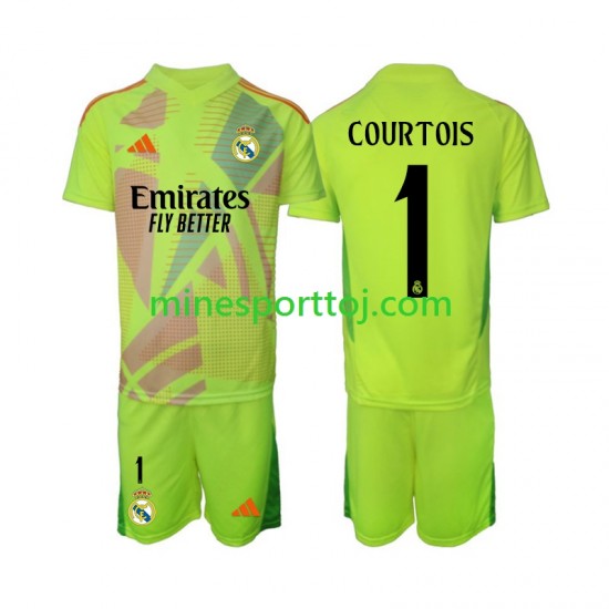 Real Madrid Målmand COURTOIS 1 Børne Fjerde Fodboldtrøje 2024-2025 Lange Ærmer