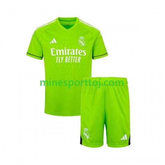 Real Madrid Målmand Børne Hjemmebane Fodboldtrøje 2023-2024 Lange Ærmer