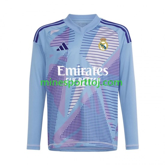 Real Madrid Målmand Herre Hjemmebane Blå Fodboldtrøje 2024-2025 med Korte Ærmer
