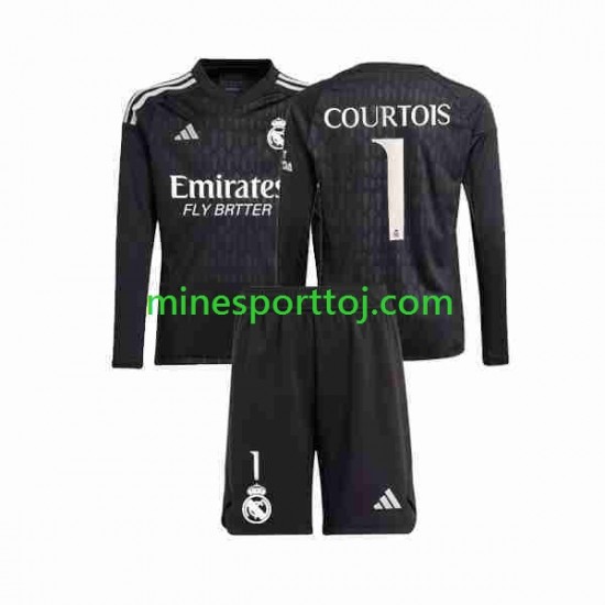 Real Madrid Målmand Thibaut Courtois 1 Børne Udebane Fodboldtrøje 2023-2024 med Korte Ærmer