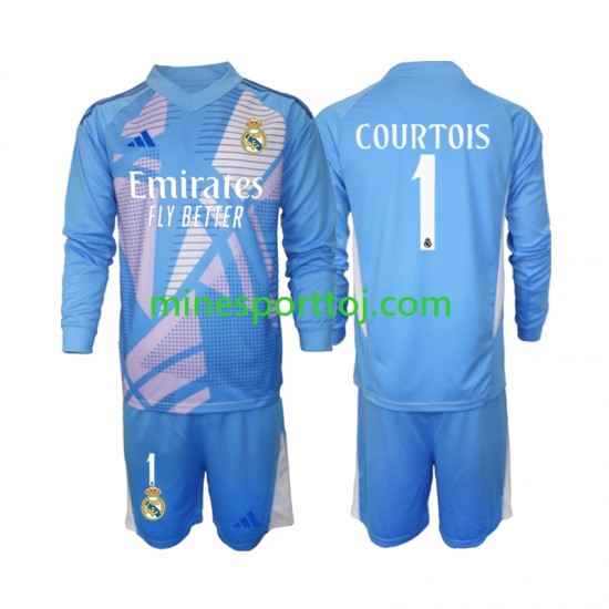 Real Madrid Målmand Thibaut Courtois 1 Børne Hjemmebane Fodboldtrøje 2024-2025 med Korte Ærmer