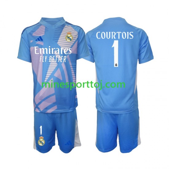 Real Madrid Målmand Thibaut Courtois 1 Børne Hjemmebane Fodboldtrøje 2024-2025 Lange Ærmer