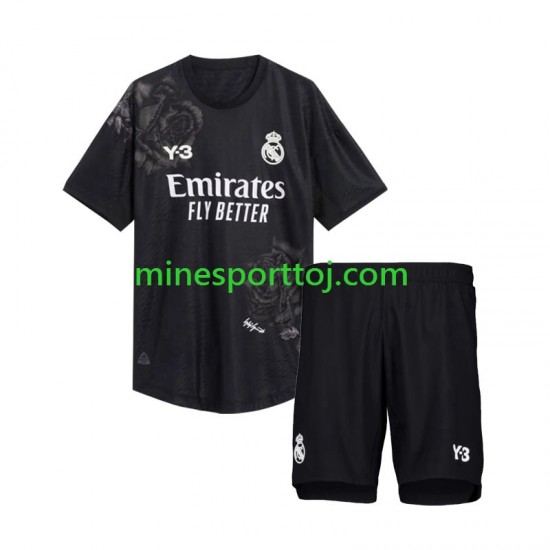 Real Madrid Målmand Y3 Børne Fjerde Sort Fodboldtrøje 2023-2024 Lange Ærmer