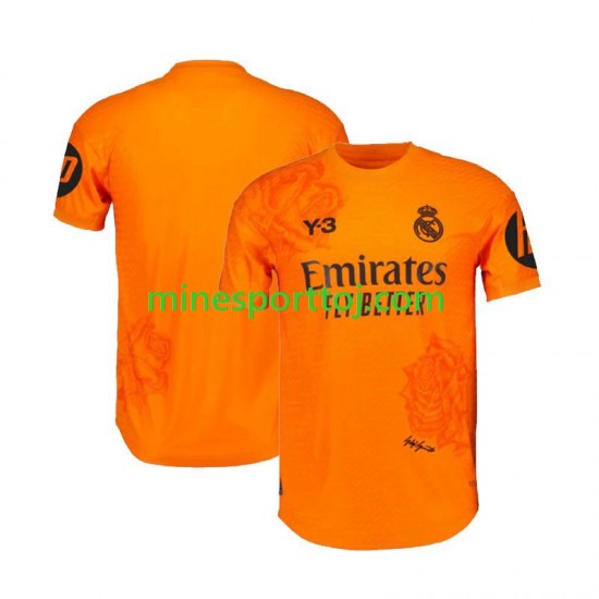Real Madrid Målmand Y3 Herre Børne Tredje Orange Fodboldtrøje 2023-2024 Lange Ærmer