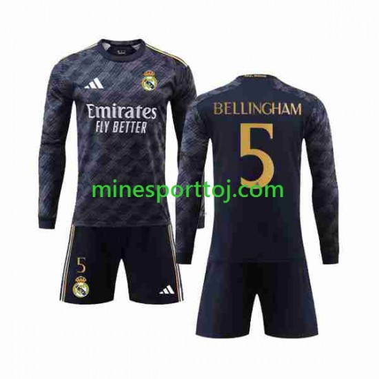 Real Madrid Jude Bellingham 5 Børne Udebane Fodboldtrøje 2023-2024 med Korte Ærmer