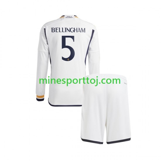 Real Madrid Jude Bellingham 5 Børne Hjemmebane Fodboldtrøje 2023-2024 med Korte Ærmer