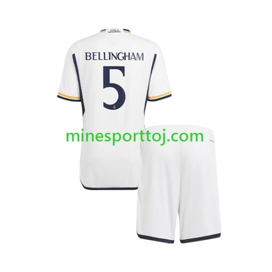 Real Madrid Jude Bellingham 5 Børne Hjemmebane Fodboldtrøje 2023-2024 Lange Ærmer