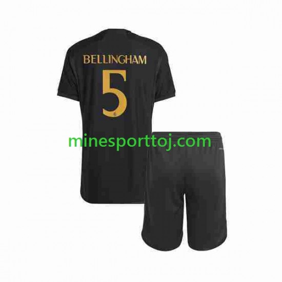 Real Madrid Jude Bellingham 5 Børne Tredje Fodboldtrøje 2023-2024 Lange Ærmer
