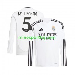 Real Madrid Jude Bellingham 5 Herre Hjemmebane Hvid Fodboldtrøje 2024-2025 med Korte Ærmer