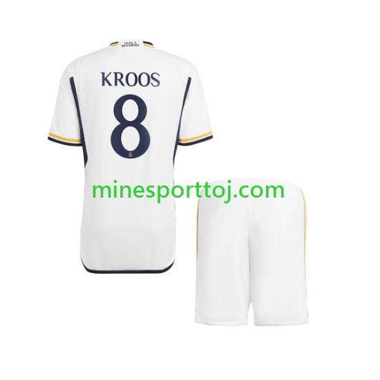 Real Madrid Kroos 8 Børne Hjemmebane Fodboldtrøje 2023-2024 Lange Ærmer