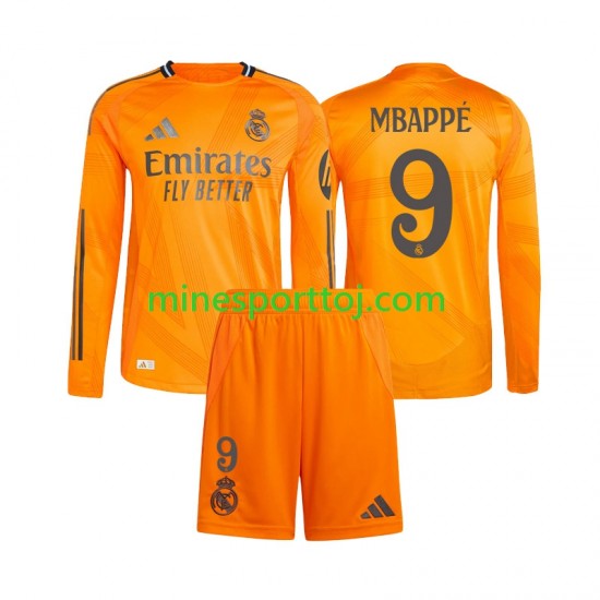 Real Madrid Kylian Mbappe 9 Børne Udebane Fodboldtrøje 2024-2025 med Korte Ærmer