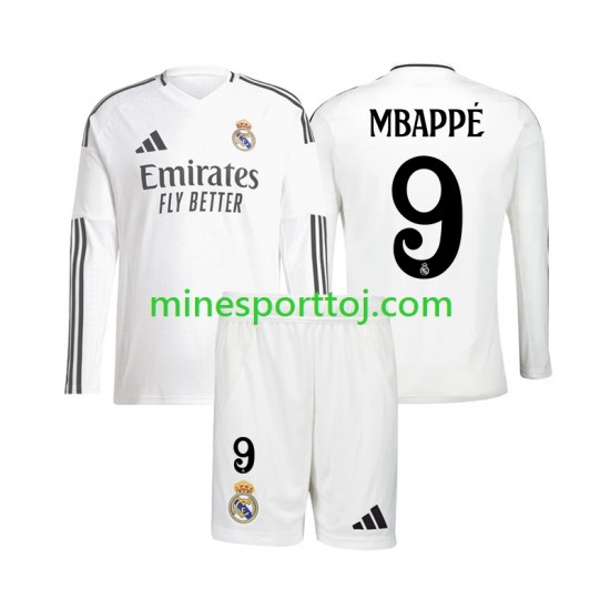 Real Madrid Kylian Mbappe 9 Børne Hjemmebane Fodboldtrøje 2024-2025 med Korte Ærmer