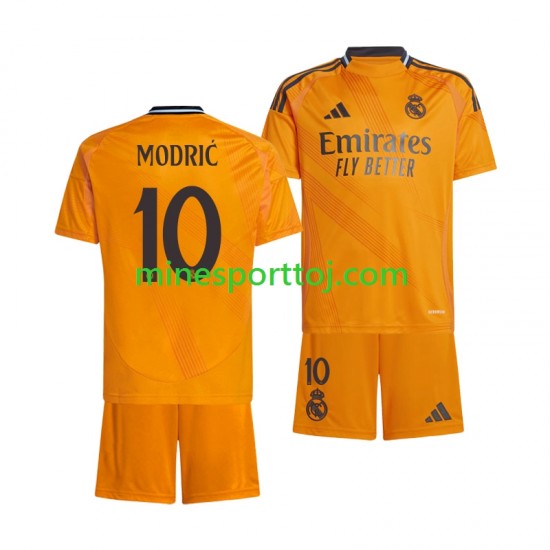 Real Madrid Luka Modric 10 Børne Udebane Fodboldtrøje 2024-2025 Lange Ærmer