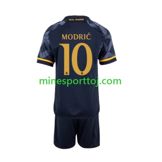 Real Madrid Modric 10 Børne Udebane Fodboldtrøje 2023-2024 Lange Ærmer
